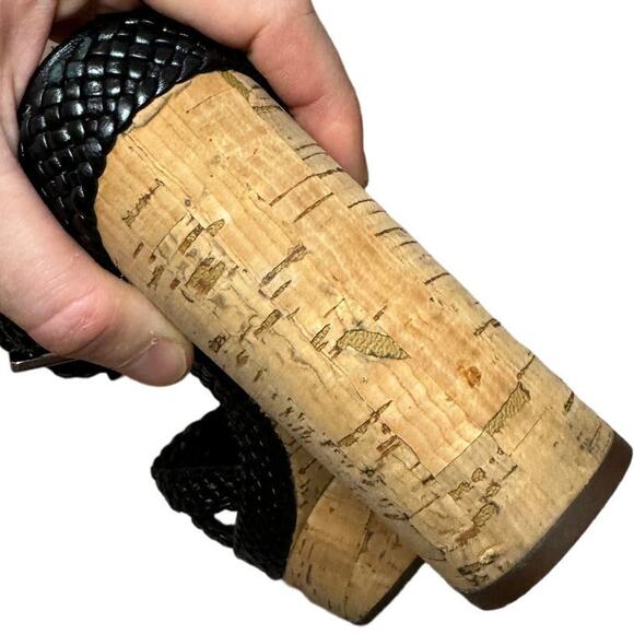 Schutz Cork Block Heel Sandals with Black Braided Leather, Women's Size 7.5 - Picture 8 of 11